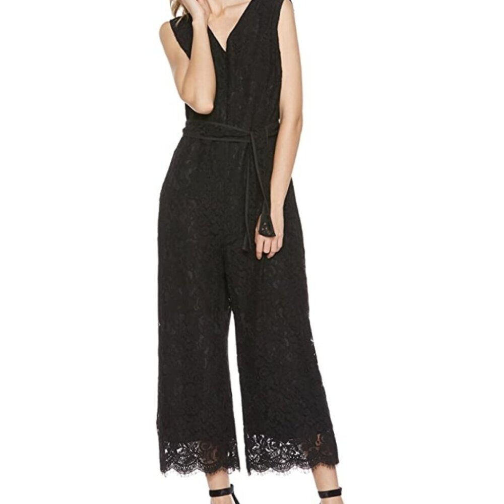 Black Jumpsuit Lined with Lace Exterior
